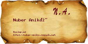 Nuber Anikó névjegykártya